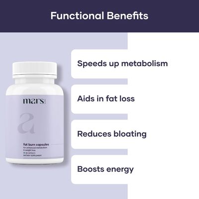 mars by GHC Fat Burn Capsules: Weight Loss Pills, Formulated with Psyllium Husk, Moringa &amp; Dandelion Root, Supplements for Weight Management &amp; Boosting Metabolism