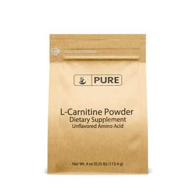 Pure Originial Ingredients L-Carnitine Powder (4 oz) Gluten-Free, Non-GMO Dietary Supplement, Unflavored, No Filler or Additives