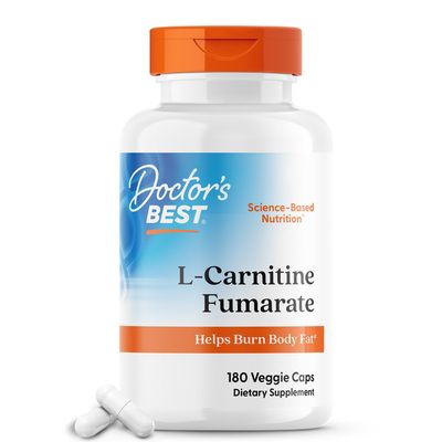 Doctor&#39;s BEST L-Carnitine Fumarate contains Biosint L-Carnitine Fumarate (500 Mg), Heart Health, Non GMO, Gluten-Free, Vegan, Soy-Free, 180 Veggie Caps