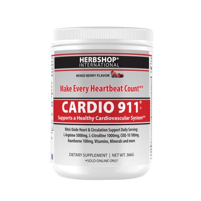 Cardio 911 L-arginine and L-citrulline, Nitric Oxide Supplement, Mixed Berry Flavor, Pack of 2