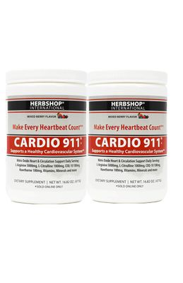 Cardio 911 L-arginine and L-citrulline, Nitric Oxide Supplement, Mixed Berry Flavor, Pack of 2