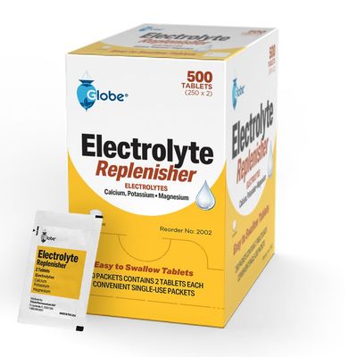 Globe Electrolyte Replacement Tablets for Rapid Hydration &amp; Exercise Recovery (500 Tablets, 250 Packets of 2) for Athletes, Hiking &amp; Sports, Travel Packets with Key Nutrients for Optimal Endurance