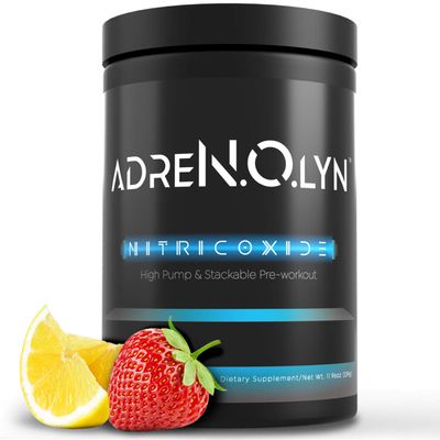 BLACKMARKET AdreNOlyn Stim Free Pre Workout - Caffeine Free Flavored Powdered Drink Mix for Men &amp; Women, Nitric Oxide Booster, Non Stimulant (Strawberry Lemonade, 25 Servings)