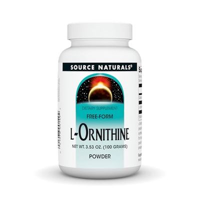 Source Naturals L-Ornithine Free Form Amino Acid Powder Supplement for Muscle Support* - 100 Grams
