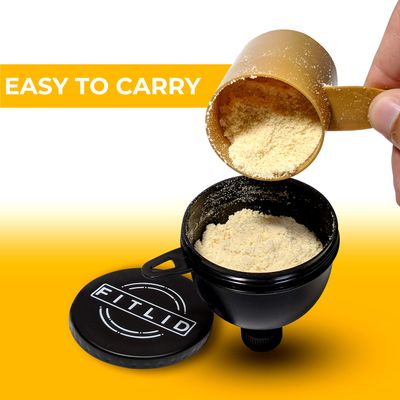 Small &amp; Large 2-Pack Portable Protein Supplement Funnels, Great for Pre-Workout, BCAA's, and Protein Powder. Easy &amp; Mess Free Container for Workout, Travel, to-Go, Fitness, WOD.