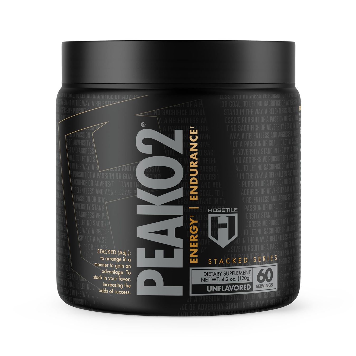 HOSSTILE PeakO2 Organic Mushroom Blend, Workout Supplement for Athletes, Improves Endurance, Power Output &amp; Performance, Pre Workout Supplement, Vegan-Friendly, Unflavored, 60 Servings