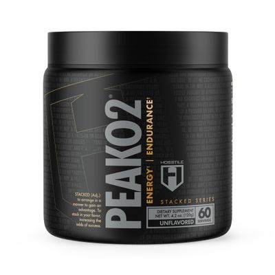 HOSSTILE PeakO2 Organic Mushroom Blend, Workout Supplement for Athletes, Improves Endurance, Power Output &amp; Performance, Pre Workout Supplement, Vegan-Friendly, Unflavored, 60 Servings