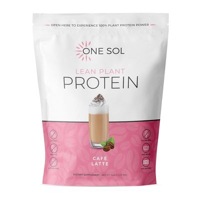 One Sol Lean Plant Protein Powder Latte, Low Carb, Gluten Free, Lactose Free, No Sugar Added, Soy Free, Non-GMO, 100% Plant Based &amp; Vegan Friendly
