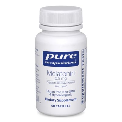 Pure Encapsulations Melatonin 0.5 mg - Natural Sleep Helper for Bedtime - Regulates Sleep-Wake Cycle - 0.5 mg Melatonin - Sleep Supplement* - Vegan &amp; Non-GMO - 60 Capsules