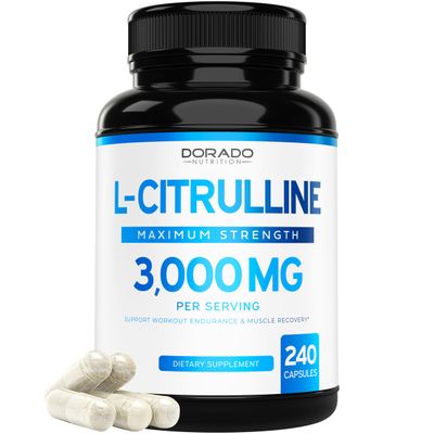 L Citrulline 3000mg Supplement (240 Capsules) Support L Arginine &amp; Nitric Oxide Pills - Stamina, Endurance, Performance for Workouts - NO Supplements for Men - Gluten Free, Non-GMO, Vegan Capsules