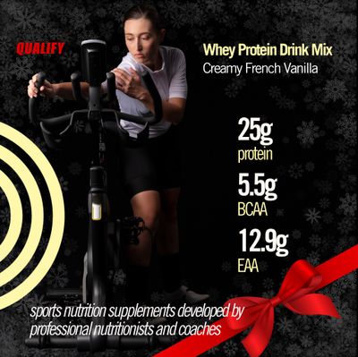 Qualify French Vanilla Whey Protein Powder Shake, Vanilla Protein Powder Post Workout Recovery Drink, Gluten Free, Sugar Free, Highly Kosher, 25g Protein, 5.5g BCAA, 1.65lb