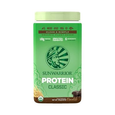 Brown Rice Protein Powder with Bcaa &amp; Amino Acids Raw Rice Protein Shake Gluten Free Low Carb Dairy Free | Plant Based Classic Sprouted Brown Rice Protein Powder Chocolate 750g by Sunwarrior