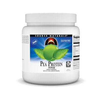 Source Naturals Pea Protein Power Plant-Based Protein Powder - Easy to Digest, Bioavailable, Non-Dairy, Vegan, Non-GMO, Gluten Free, Sugar Free, Unflavored* - 16oz