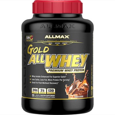 ALLMAX Nutrition Gold ALLWHEY, Chocolate- 5 lb - 24 Grams of Protein Per Scoop - Gluten Free, Low Carb &amp; Low Sugar - Approx. 71 Servings
