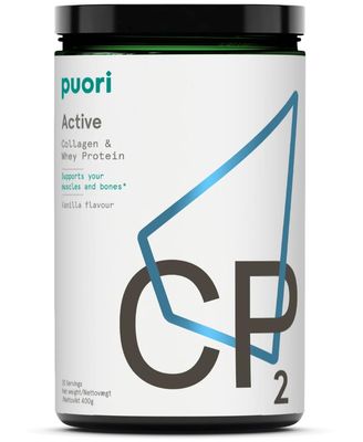 Puori Whey Protein Powder with Collagen, CP2 Active, Pasture Raised, Grass-Fed &amp; Non-GMO - 100% Natural and Pure for Muscle Growth - 14.8G Protein 0.88lbs