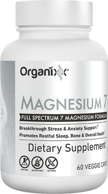 Organixx Magnesium Glycinate Supplement for Support Sleep, Muscle &amp; Heart Health, 7 Type Magnesium Complex with Vitamin B6, Manganese Citrate, Gluten Free, Vegan, Non GMO, High Absorption, 60 Capsules