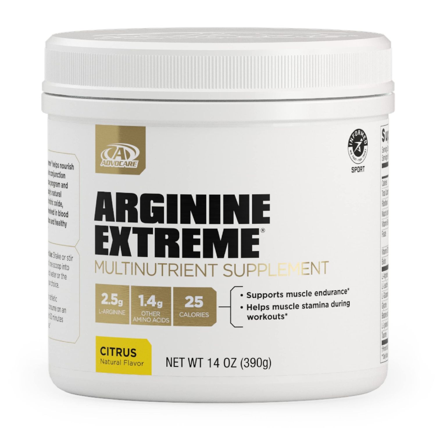 AdvoCare Arginine Extreme Multinutrient Supplement - Pre-Workout Amino Acids Supplement - Supports Stamina &amp; Endurance* - Includes Vitamin B-12, L-Arginine &amp; More - Citrus, 14 oz