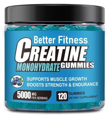 BetterFitness Creatine Monohydrate Gummies, Non GMO, Vegan Creatine Monohydrate Gummies Men and Women&#39;s Supplement, Healthcare Fitness Supplement.