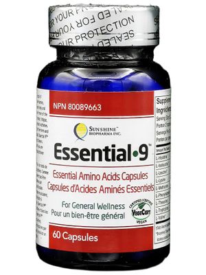 Vegan Certified Essential 9 Pure Free-Form Amino Acid Capsules for Immunity, Muscle Protection, Wellness, and Energy
