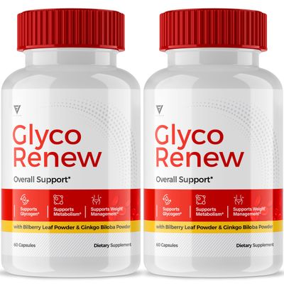 (2 Pack) Glyco Renew Blood Support Formula Supplement Pills, GlycoRenew All Natural Capsules, Maximum Strength Supplement Maintain Stable Levels, Your Journey Towards Health Wellness (120 Capsules)
