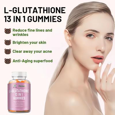 Wins Town L-Glutathione 13 in 1 Gummies, 1200mg, Reduce Wrinkles & Anti-Aging, Muscle Relief & Immune Support, Strawberry Flavor, Vegan & Non-GMO, 60 Count
