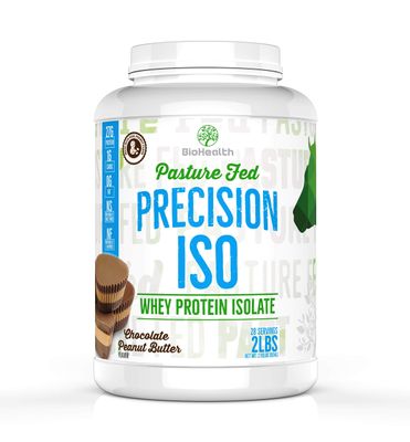 Precision ISO Chocolate Peanut Butter (2lb) | 27g Premium Pasture Fed Whey Protein Isolate | Zero Sugar | 28 Servings