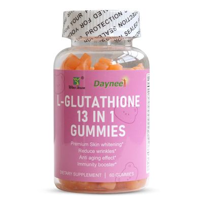 Wins Town L-Glutathione 13 in 1 Gummies, 1200mg, Reduce Wrinkles &amp; Anti-Aging, Muscle Relief &amp; Immune Support, Strawberry Flavor, Vegan &amp; Non-GMO, 60 Count