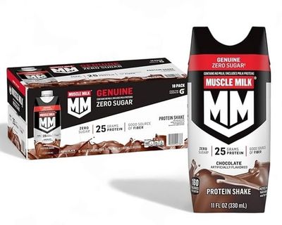 Muscle_Milk Protein Shake,18 Pack, 25g Protein,100mg Omega-3 and Zero Sugar, 11Fl Oz Per Shake