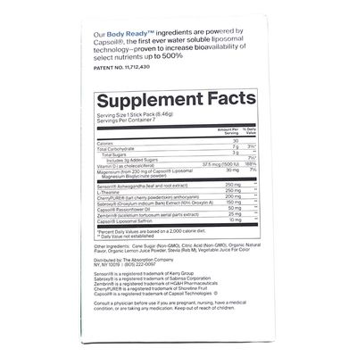 Calm Supplement - Watermelon Lemonade - Natural Stress Relief with Ashwagandha, L-Theanine, Vitamin D & Magnesium for Relaxation, Cognitive Support & Mood Support - 7 Sticks