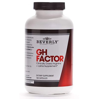 Beverly International GH Factor, 180 Capsules. Raise Levels by Up to 8-Fold. Clinically Dosed Arginine + Lysine Supplement. P.M. Growth Promoter for Men &amp; Women. Revitalize Your Physique.