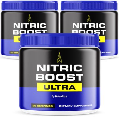 (3 Pack) Nitric Boost Ultra Powder, Official Formula to Support Energy Levels and Blood Flow, Nitric Booster Ultra in a Jar, NitricBoost Ultra Reviews (90 Servings)