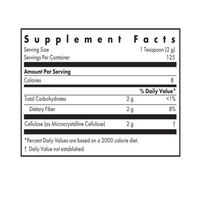 Nutricology Dietary Fiber Powder - 2000mg Insoluble Fiber Supplement, Microcrystalline Cellulose Powder, Powdered Cellulose, Non-Fermentable, Hypoallergenic - 8.8 Oz