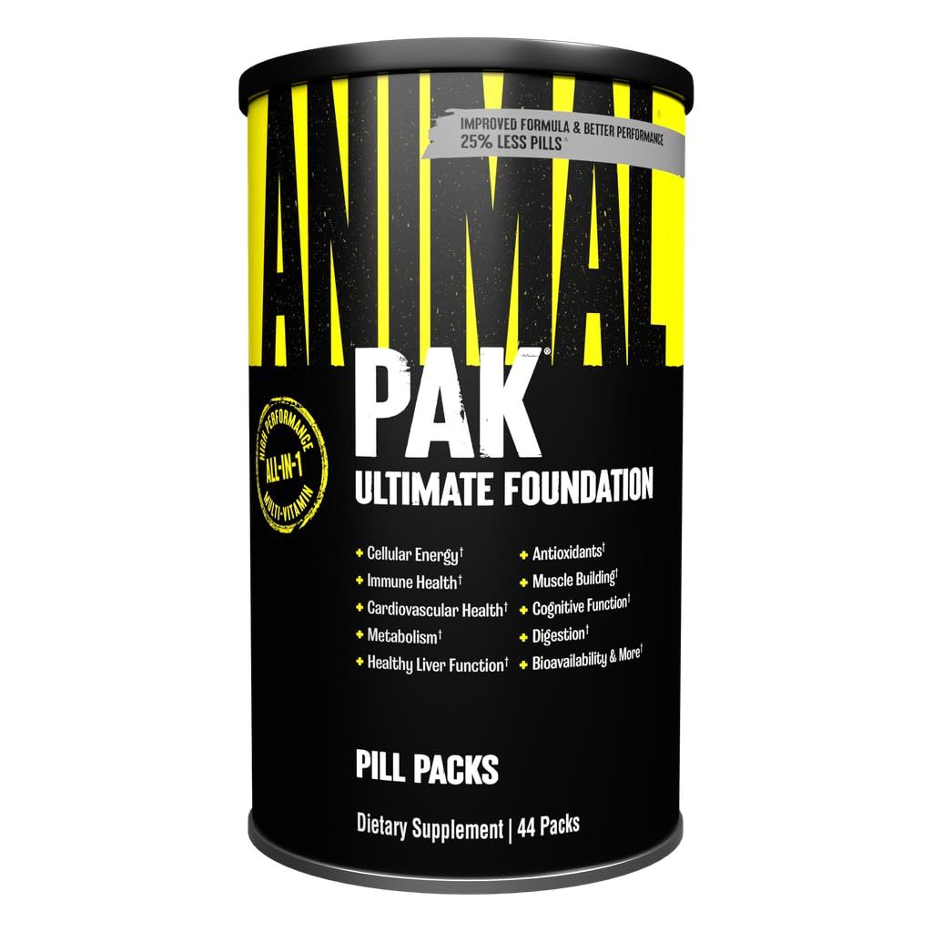 Animal Pak - Convenient Multivitamin for Men &amp; Women Daily All-in-One Vitamin &amp; Supplement Pack - Zinc, Vitamins C, B, D, Amino Acids, and Immune Support - Sports Nutrition Performance - 44 Count