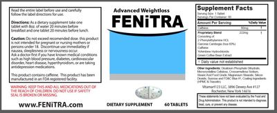 Fenitra Weight Management Support Supplement Capsules| 60 Tablets for Energy &amp; Wellness