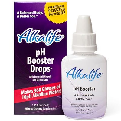 Alkalife pH Booster Drops | The First Patented Alkaline Water Booster to Neutralize Acid &amp; Balance pH for Immune Support, Peak Performance, Detox, Overall Wellness - 1.25oz