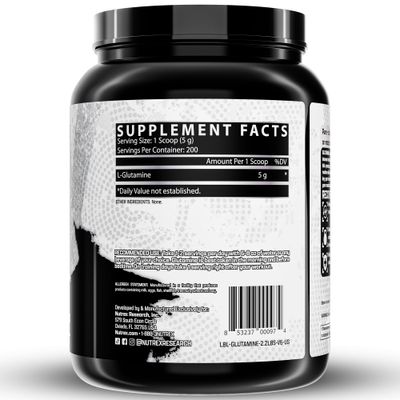 Nutrex Research L Glutamine Powder 200 Servings - Pure Unflavored L-Glutamine 1000 Grams