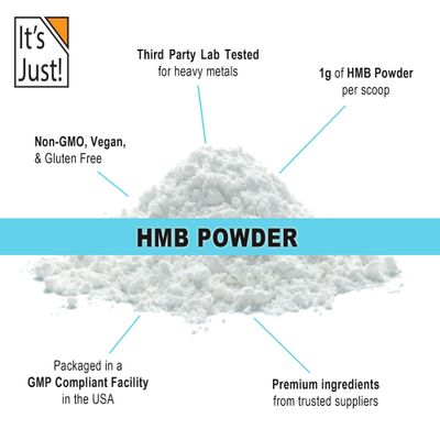 It's Just! - HMB Powder, 250g, Beta-Hydroxy Beta-Methylbutyrate, Free Acid, GMP Compliant, Third-Party Tested (Unflavored, 250g)