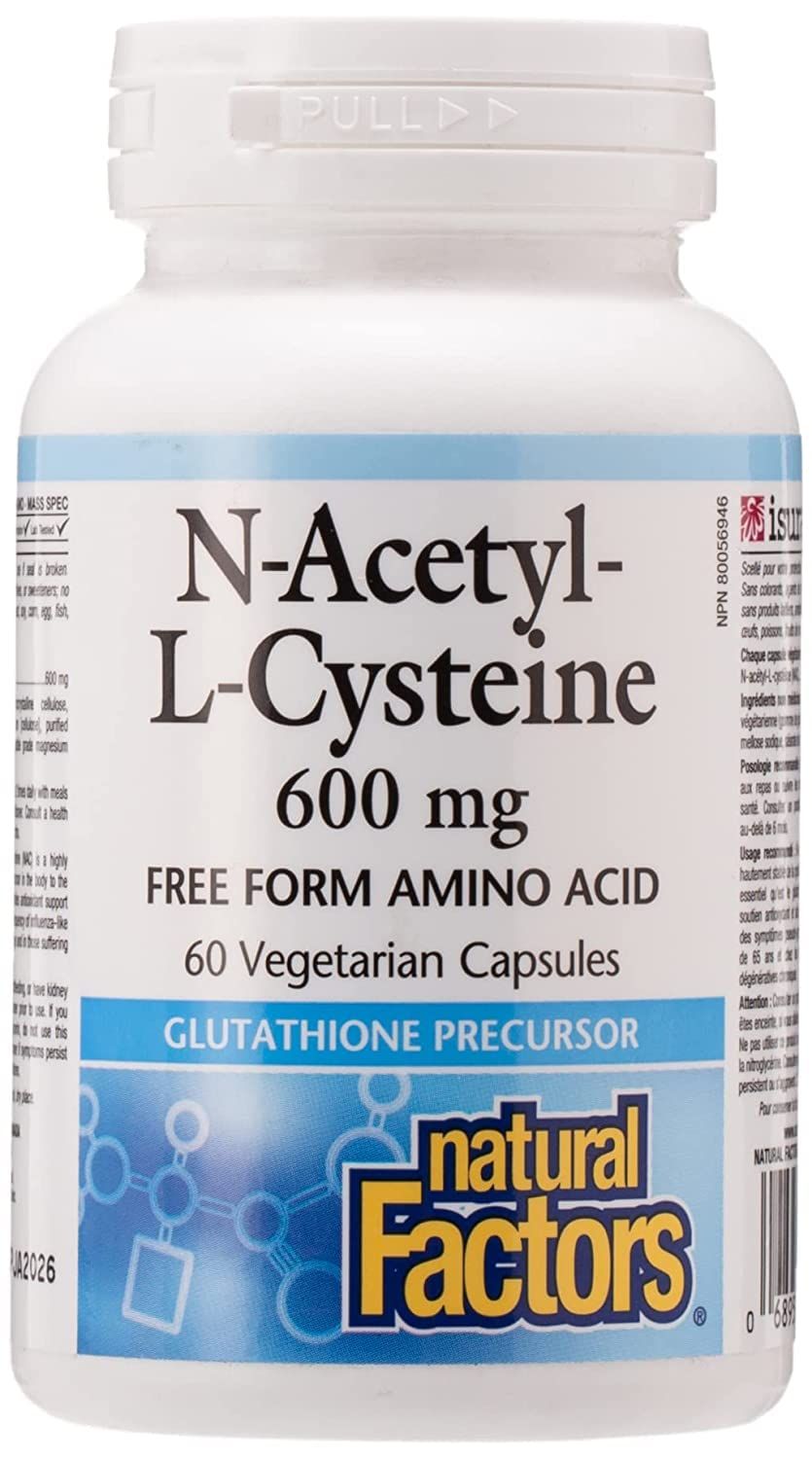 Natural Factors N-Acetyl-L-Cysteine 600 mg, 60 Capsules