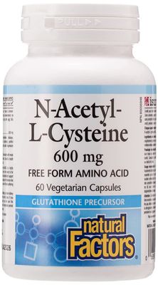 Natural Factors N-Acetyl-L-Cysteine 600 mg, 60 Capsules