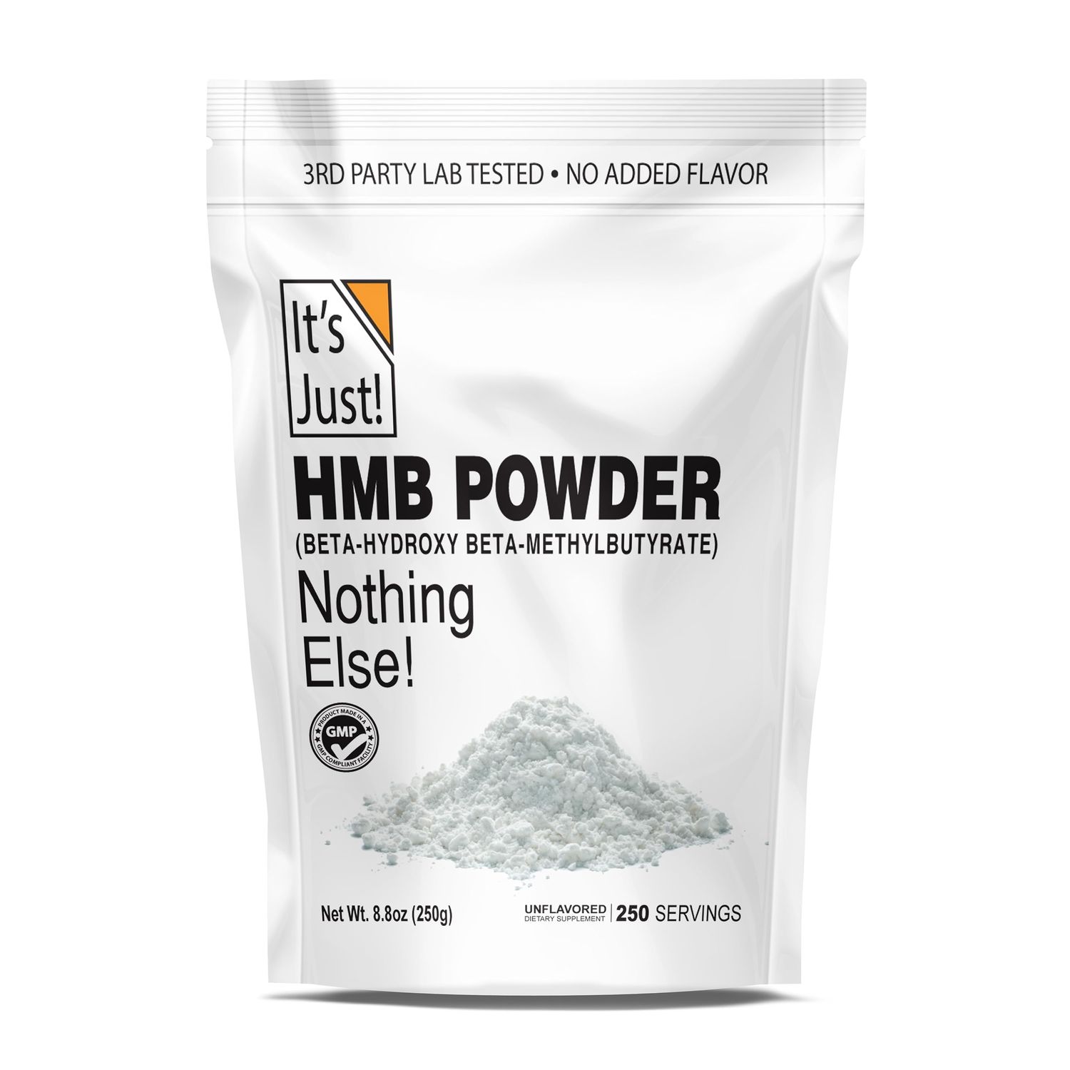 It&#39;s Just! - HMB Powder, 250g, Beta-Hydroxy Beta-Methylbutyrate, Free Acid, GMP Compliant, Third-Party Tested (Unflavored, 250g)