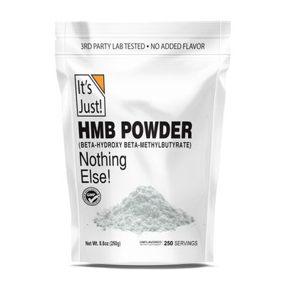 It&#39;s Just! - HMB Powder, 250g, Beta-Hydroxy Beta-Methylbutyrate, Free Acid, GMP Compliant, Third-Party Tested (Unflavored, 250g)