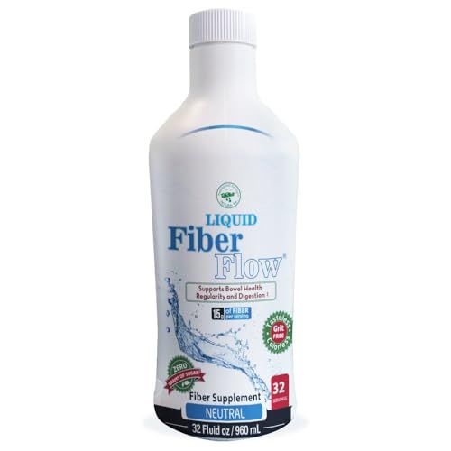 Nutritional Designs Liquid Fiber Flow Sugar-Free Prebiotic Inulin Fiber Supplement, All Natural Bowel Regularity Drink for Healthy Intestinal Balance (Liquid)