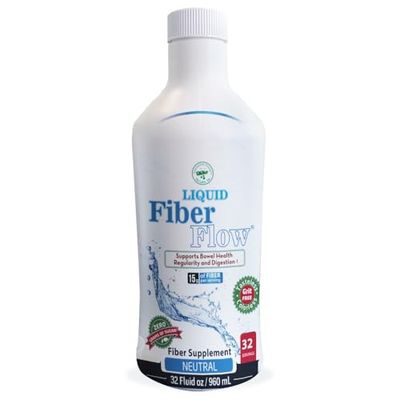 Nutritional Designs Liquid Fiber Flow Sugar-Free Prebiotic Inulin Fiber Supplement, All Natural Bowel Regularity Drink for Healthy Intestinal Balance (Liquid)