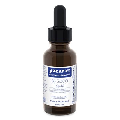 Pure Encapsulations B12 5,000 Liquid - Vitamin B12 Methylcobalamin Supplement to Support Energy, Nerve Health, Cognitive Function &amp; Blood Cells* - Liquid B12 Drops - 1 Fl Oz