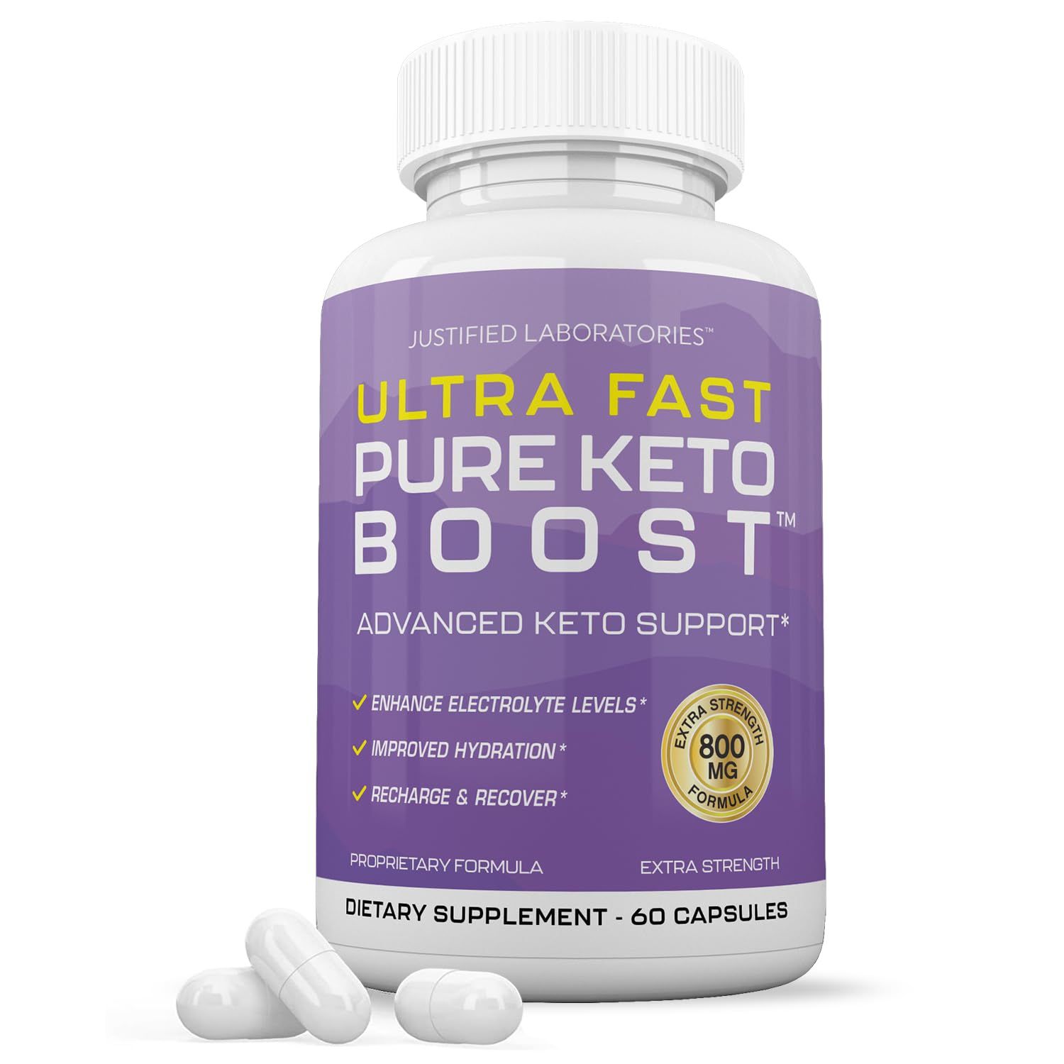 Ultra Fast Pure Keto Boost Pills 1275MG New &amp; Improved Formula Contains Apple Cider Vinegar Extra Virgin Olive Oil Powder Green Tea Leaf 60 Capsules