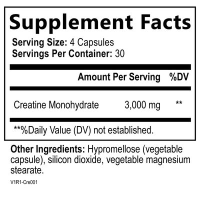 Built by Nature Creatine Monohydrate Pills - Micronized Creatine Supplement for Men & Women - Muscle Strength, Energy, Endurance, and Recovery - Gluten-Free, Vegan, Non-GMO - 120 Capsules