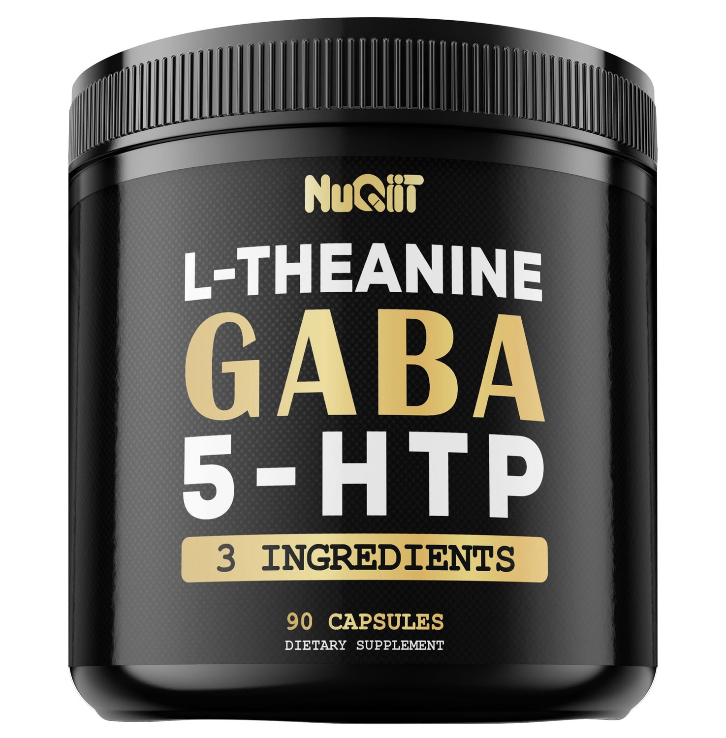 NUQIIT 3in1 GABA Supplements 750mg L-Theanine 200mg &amp; 5-HTP (5-hydroxytryptophan) - Equivalent to 1000mg - Support Brain Health, Concentration, Comfortable Mood - 90 Capsules