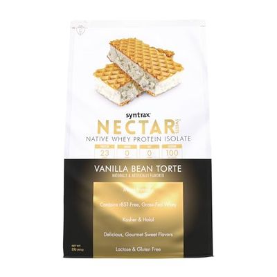 Syntrax Nutrition Nectar Sweets, 100% Whey Isolate Protein Powder, Real Vanilla Bean Specks, Vanilla Bean Torte, 2 lbs