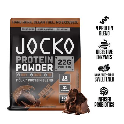 Jocko Mlk Whey Protein Powder 22g Protein - Sugar Free Monk Fruit Blend - Muscle Recovery & Growth, Packaging May Vary (31 Servings, Chocolate Milkshake)
