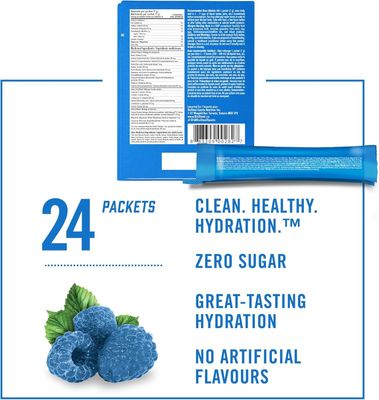 BIOSTEEL Hydration Mix, Sugar-Free with Essential Electrolytes, Blue Raspberry, 24 Single Serving Packets